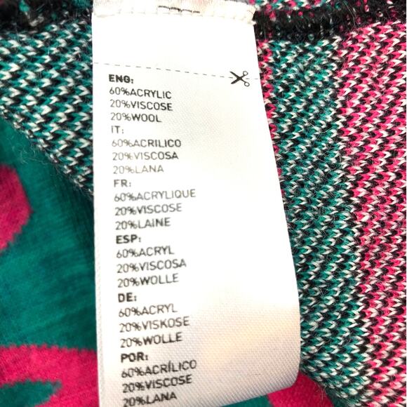 Anonyme Multi Color Long Open Front Wool Blend Cardigan Sweater Made in Italy - Picture 7 of 10